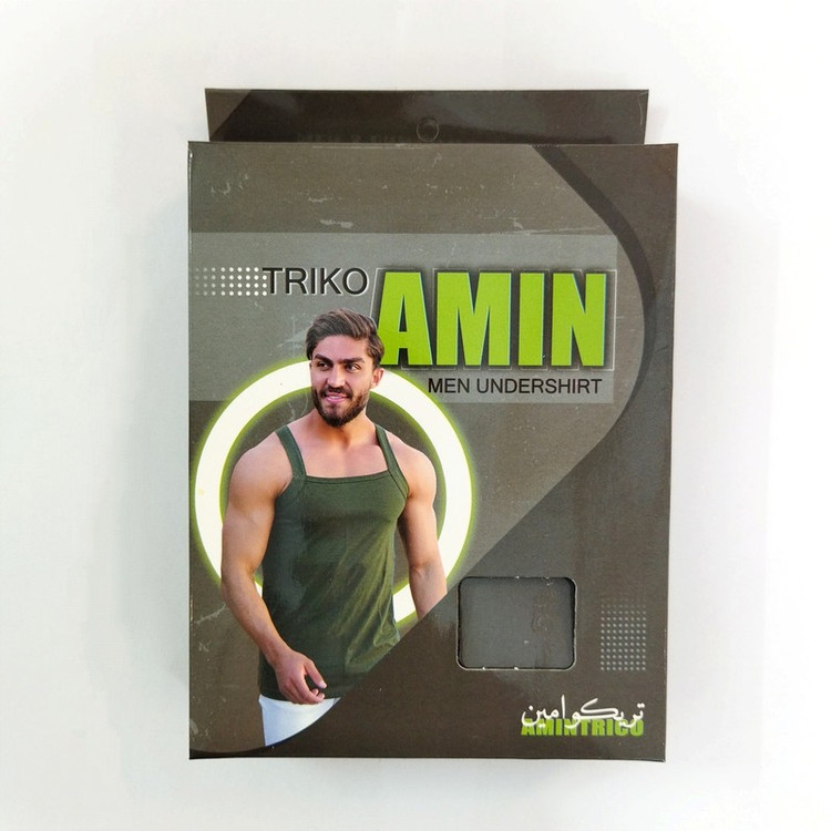 زیرپوش رکابی یقه خشتی مردانه مدل 001 بسته 2 عددی
