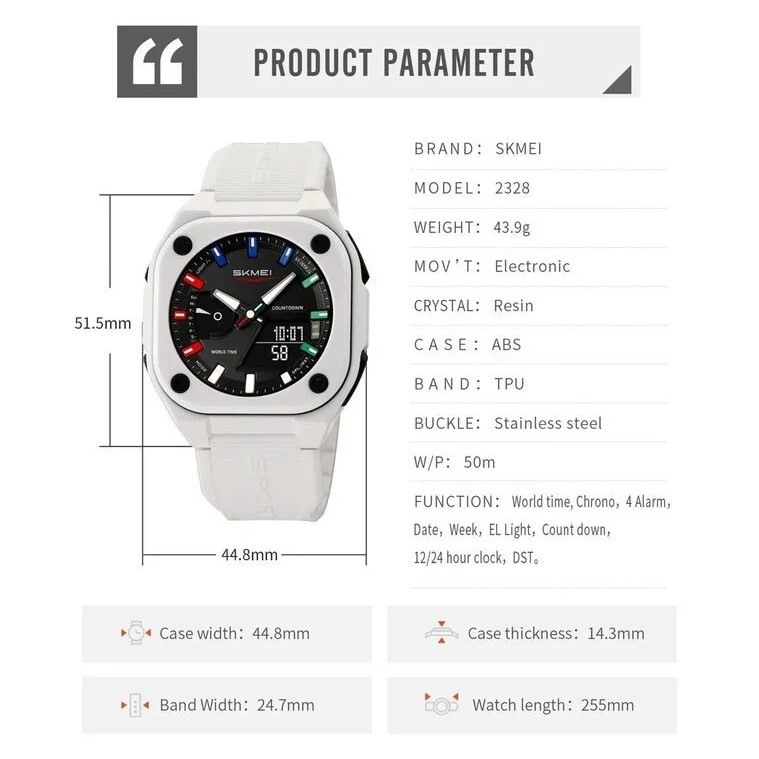 ساعت مچی دیجیتال مردانه اسکمی مدل 2328 WT