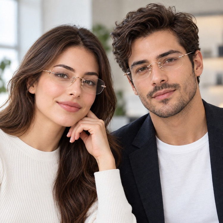 فریم عینک طبی زنانه و مردانه فریم لس اِن تاپ مدل 711