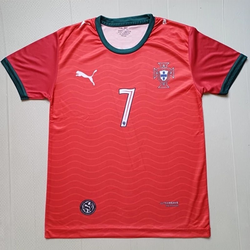ست تی شرت و شلوارک ورزشی پسرانه پرتغال مدل رونالدو Home 2026