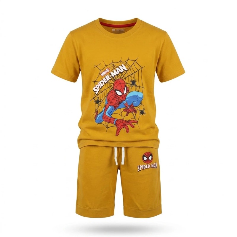 ست تیشرت آستین کوتاه و شلوارک راحتی پسرانه مدل Spiderman کد 750