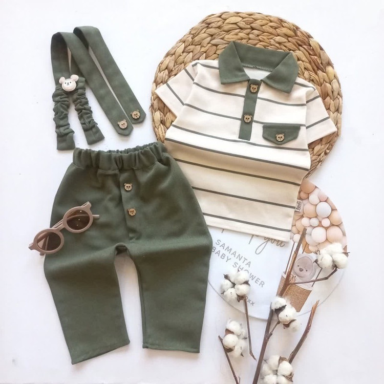 ست پولوشرت و سرهمی آستین کوتاه پسرانه مدل هام کد 662 پارچه نخ پنبه