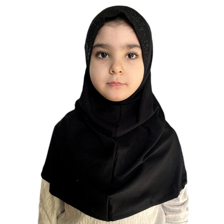 مقنعه دخترانه مدل نقابدار نگینی