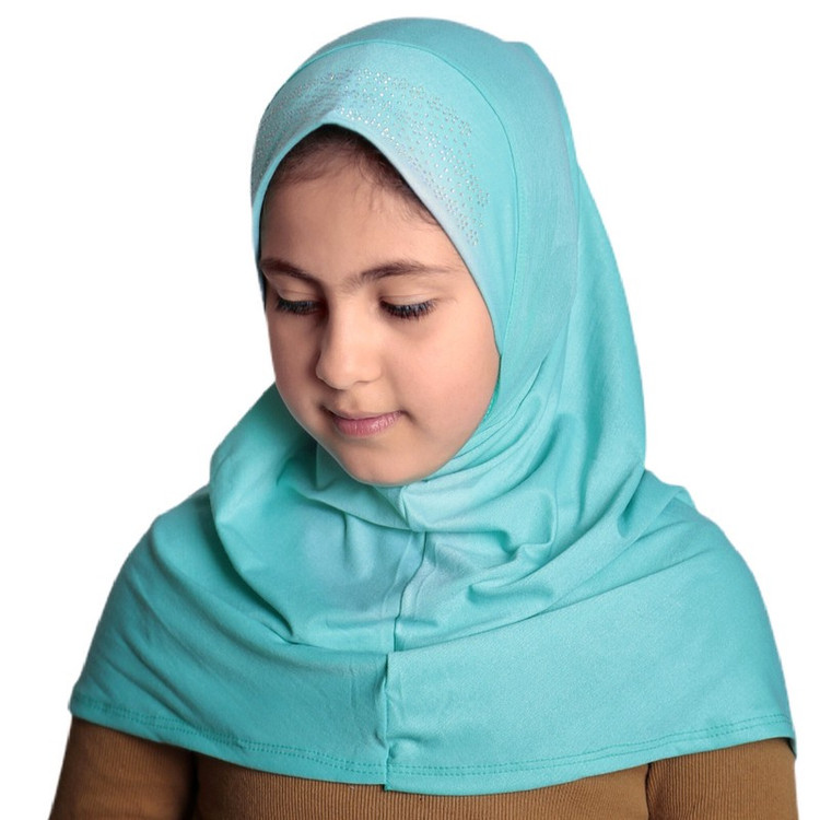 مقنعه دخترانه مدل نقابدار نگینی