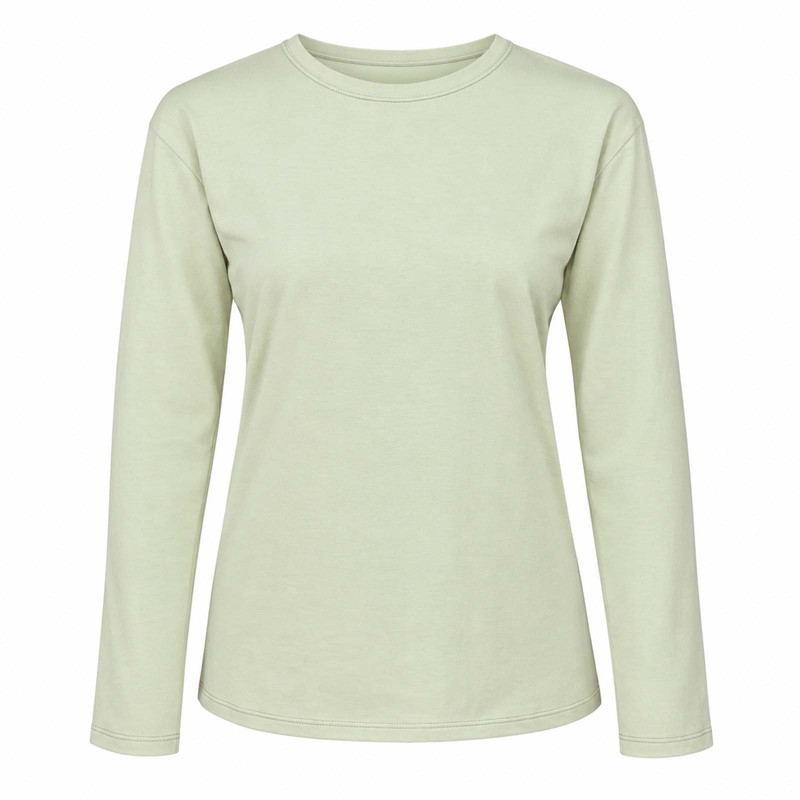 تی شرت آستین بلند زنانه پنبهای دل آویز مدل بیسیک H560