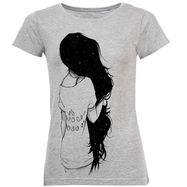 تی شرت زنانه مدل LONG HAIR کد ZJ135