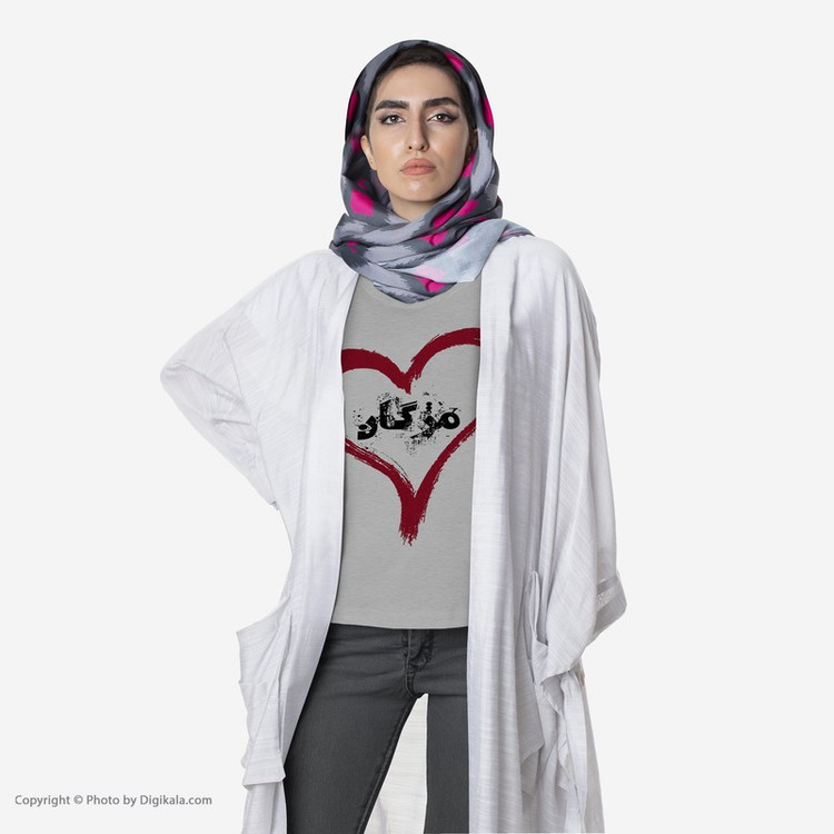 تیشرت آستین کوتاه زنانه طرح مژگان کد S487