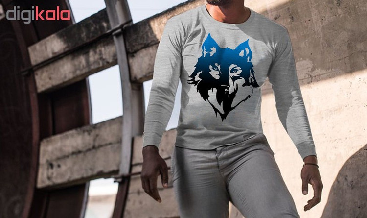 تیشرت آستین بلند مردانه مدل wolf کد A40
