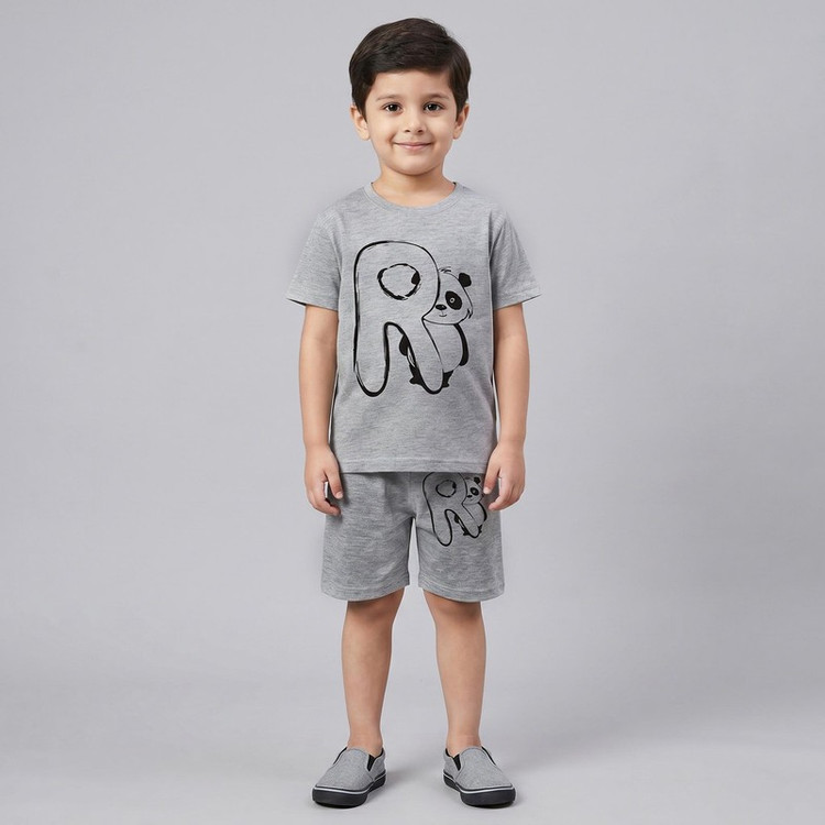 ست تی شرت و شلوارک پسرانه مدل A38 PANDA R
