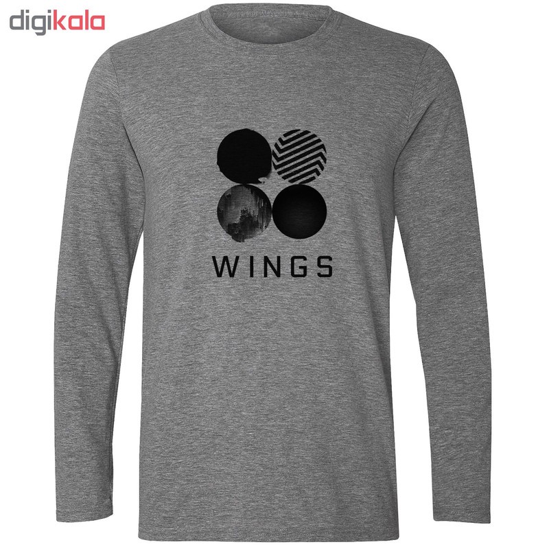تیشرت آستین بلند مردانه طرح Wings کد S426