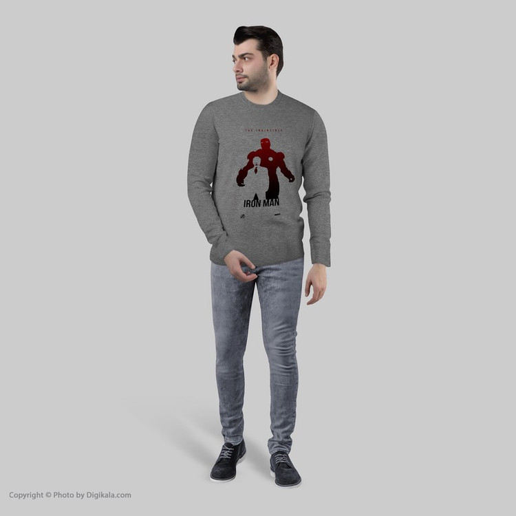 تی شرت آستین بلند مردانه طرح Iron Man کد S526