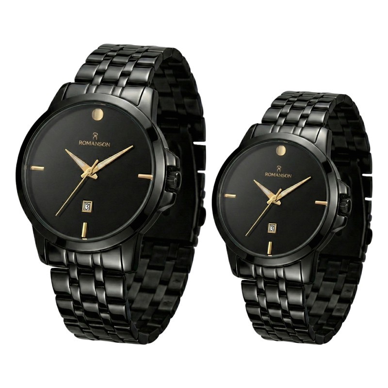ست ساعت مچی عقربهای کوارتز زنانه و مردانه مدل اسپرت کلاسیک تک موتوره دیت جاست قفل کلیپسی کد ۱