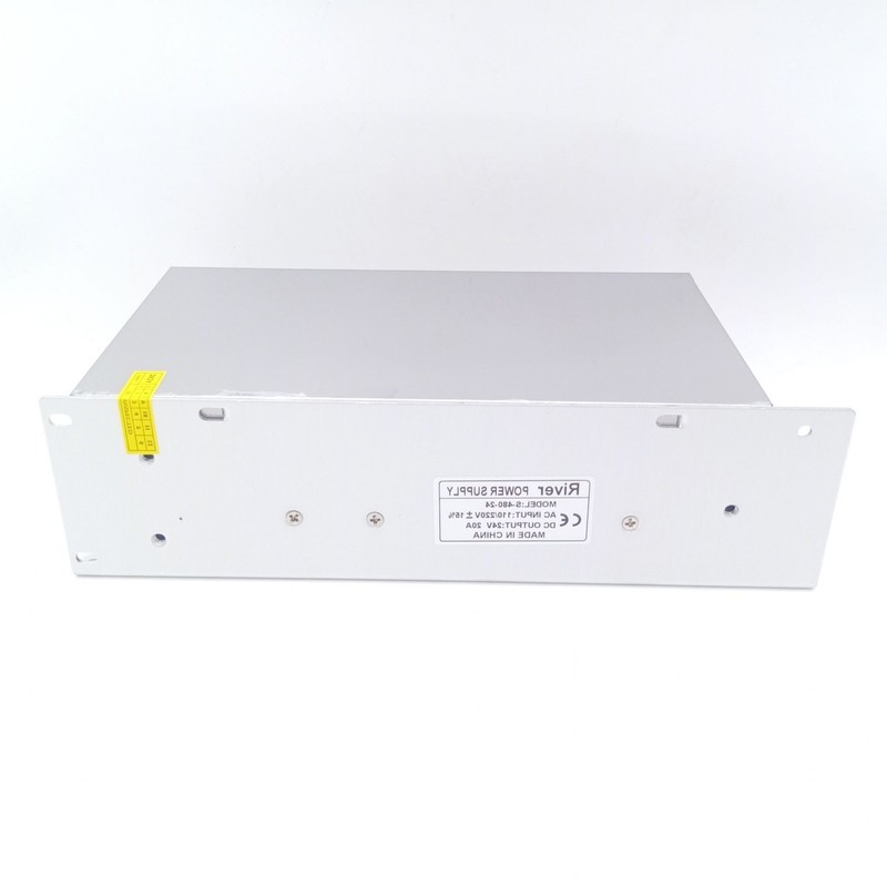 منبع تغذیه سوئیچینگ 24 ولت 20 آمپر ریور مدل S-480-24 مناسب برای سیستم صوتی و تصویری