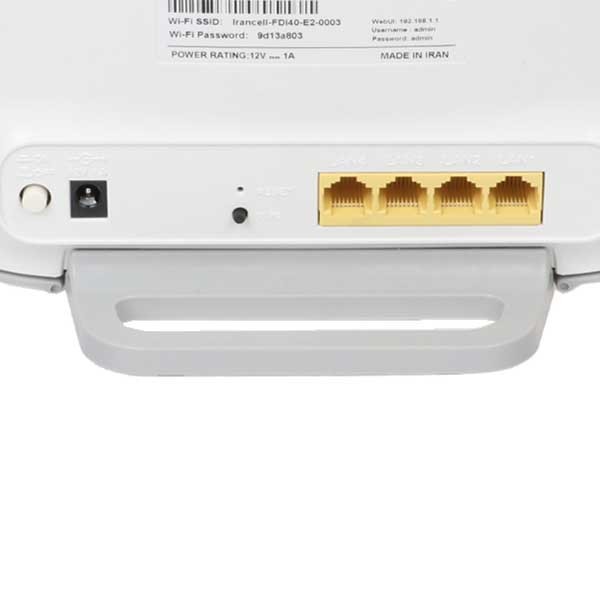 مودم سیمکارتی 4G ایرانسل مدل FDi40 E2 با سرعت دانلود 150 مگابیت بر ثانیه، پشتیبانی همزمان 32 کاربر، 4 پورت LAN، آنتن ...