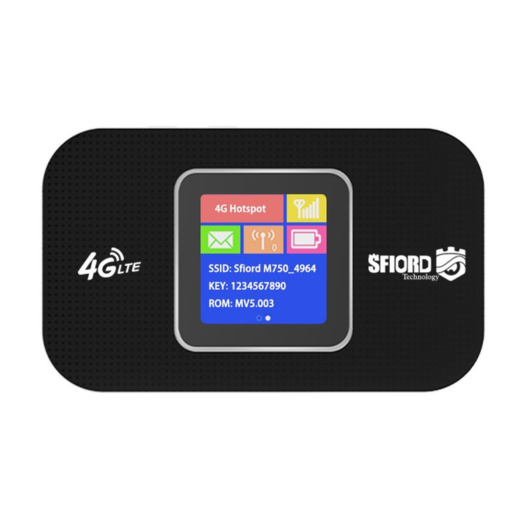 مودم 4G LTE قابل حمل اسفیورد مدل M750 با باتری 3000 میلیآمپرساعت، پشتیبانی از 10 کاربر همزمان، نمایشگر رنگی دیجیتال، ...