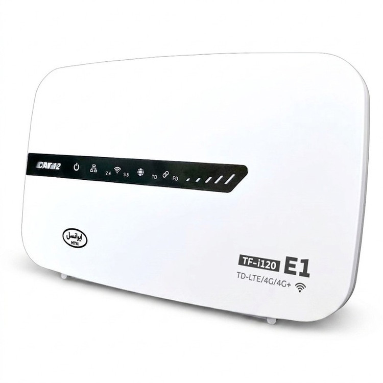 مودم روتر 4.5G ایرانسل مدل TF-i120 E1 با اتصال وایفای و کابل LAN، پشتیبانی از 32 کاربر، سیمکارت و 300 گیگابایت اینترن...