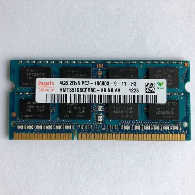 رم لپتاپ 4 گیگابایت هاینیکس مدل PC3-10600، از نوع DDR3، تککاناله، فرکانس 1333 مگاهرتز،ماژول SO-DIMM، تایمینگ 9 و ولتا...