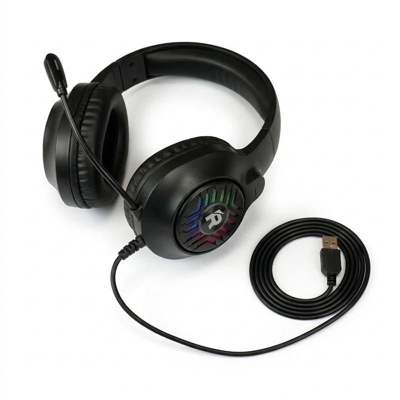 هدست مخصوص بازی رو گوشی ریمکس مدل RM705 با اتصال سیمی، دانگل USB، نویز کنسلینگ فعال، میکروفون انعطافپذیر و نورپردازی RGB