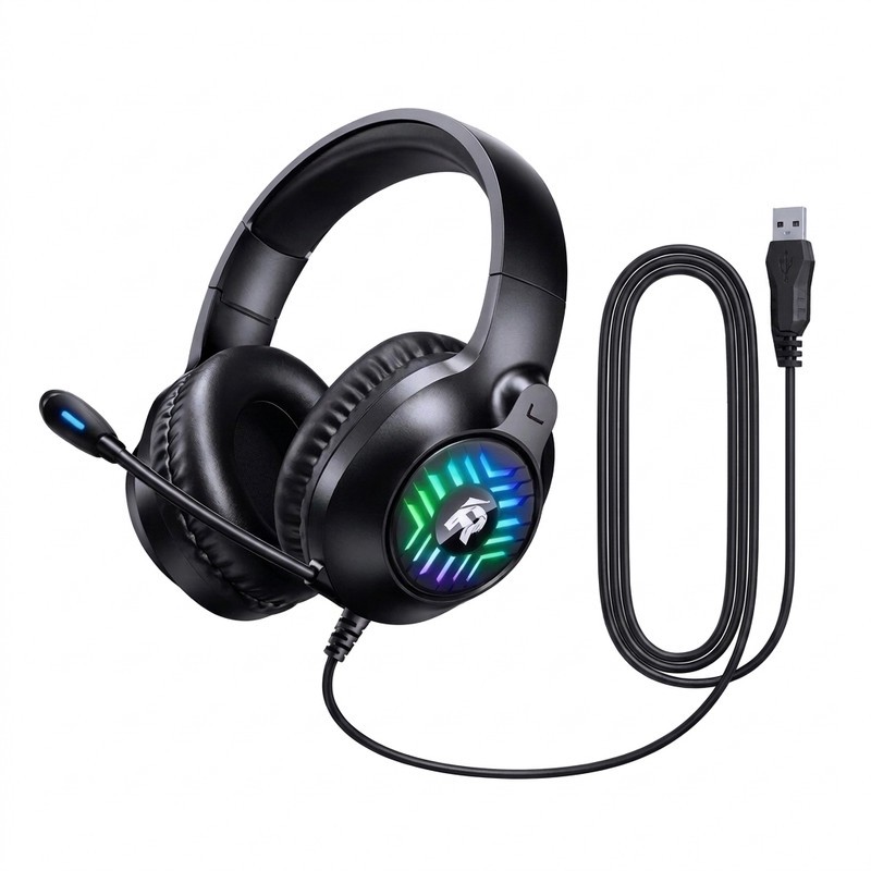 هدست مخصوص بازی رو گوشی ریمکس مدل RM705 با اتصال سیمی، دانگل USB، نویز کنسلینگ فعال، میکروفون انعطافپذیر و نورپردازی RGB