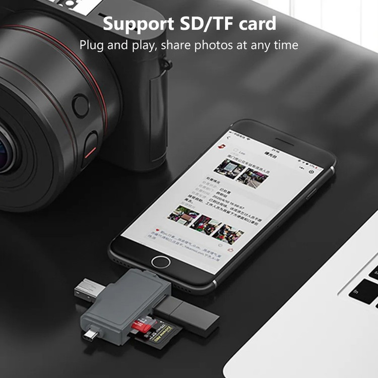 مبدل USB 3.0 OTG به USB-C/ MICROUSB/ لایتنینگ هارمن مدل CARDREADER PRO