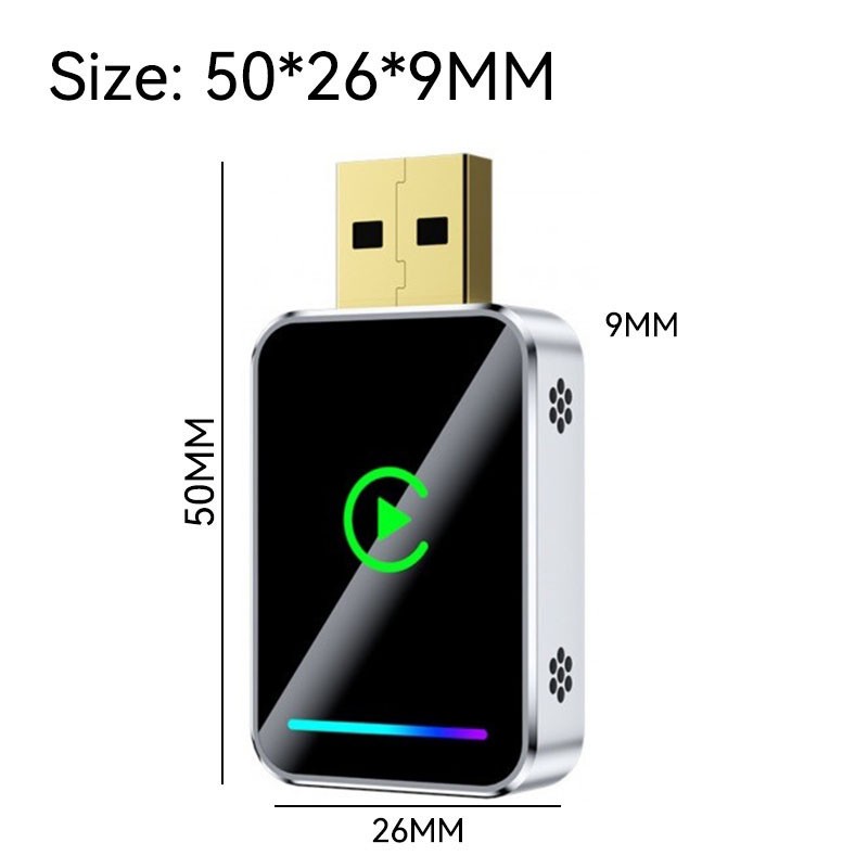 کارپلی و اندروید اتو مدل Wireless CarPlay/Android Auto Q1JS به همراه مبدل USB به USB-C