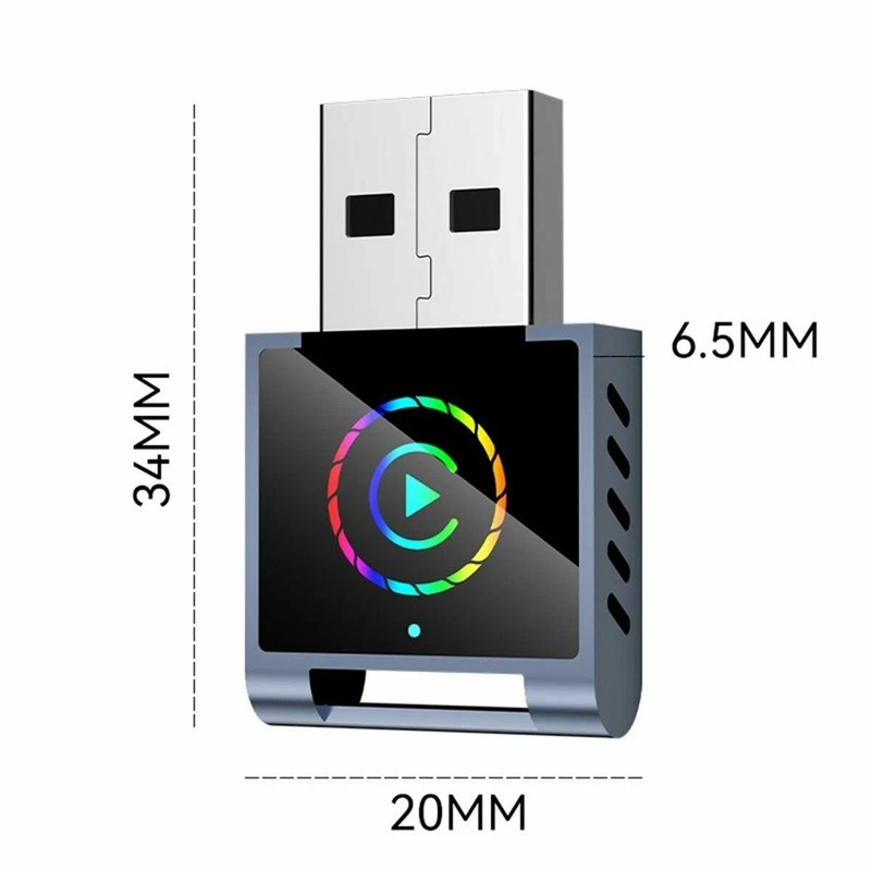 کارپلی و اندروید اتو مدل Wireless CarPlay/Android Auto Q1BD به همراه مبدل USB به USB-C