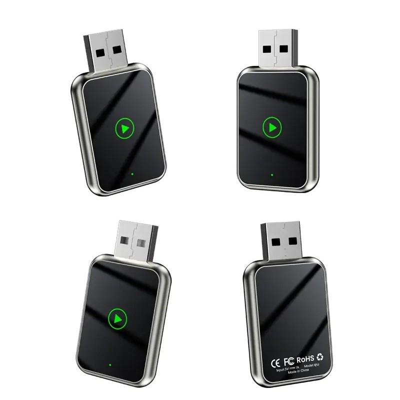 کارپلی و اندروید اتو مدل Wireless CarPlay/Android Auto Q1J به همراه مبدل USB به USB-C