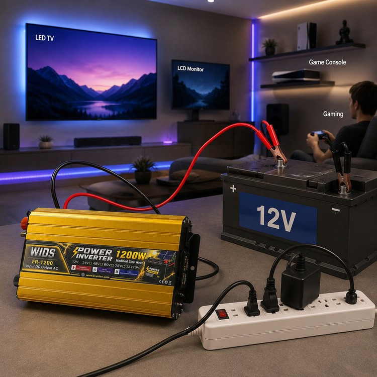 مبدل برق خودرو ویدز مدل 12V-TO-220V-1200W