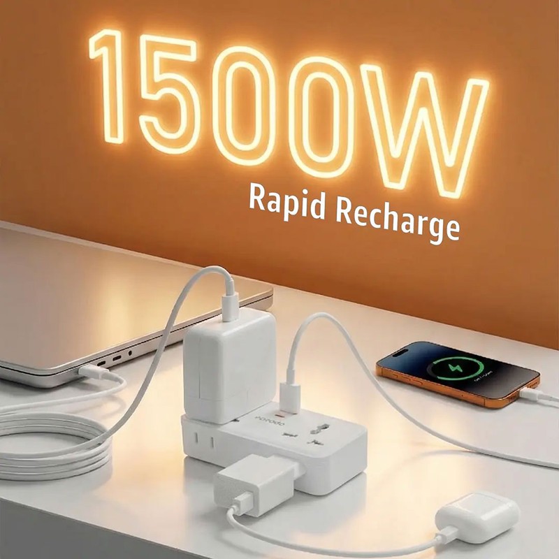 تبدیل دیواری پرودو مدل Plex 1500W Universal Adapter FWCH107