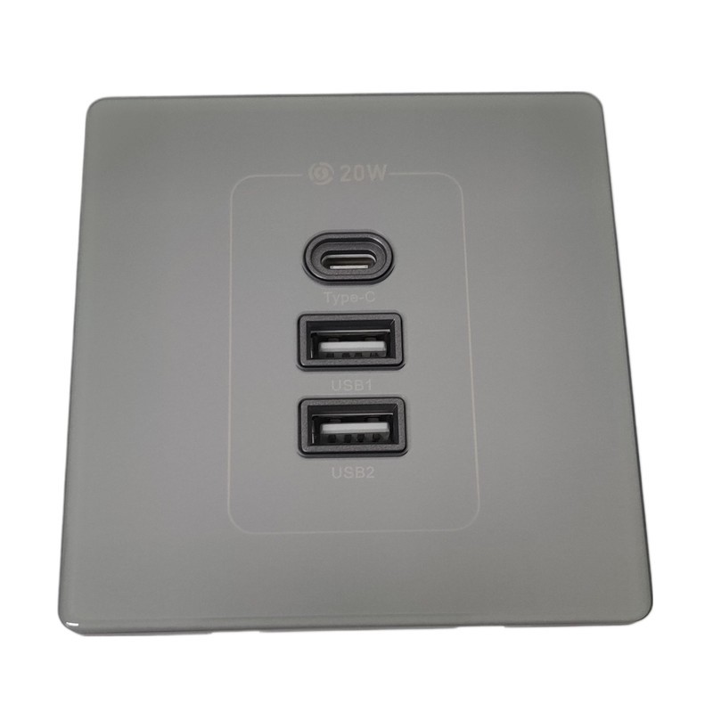 پریز مدل توکار USB-TYPE-C قاب دار