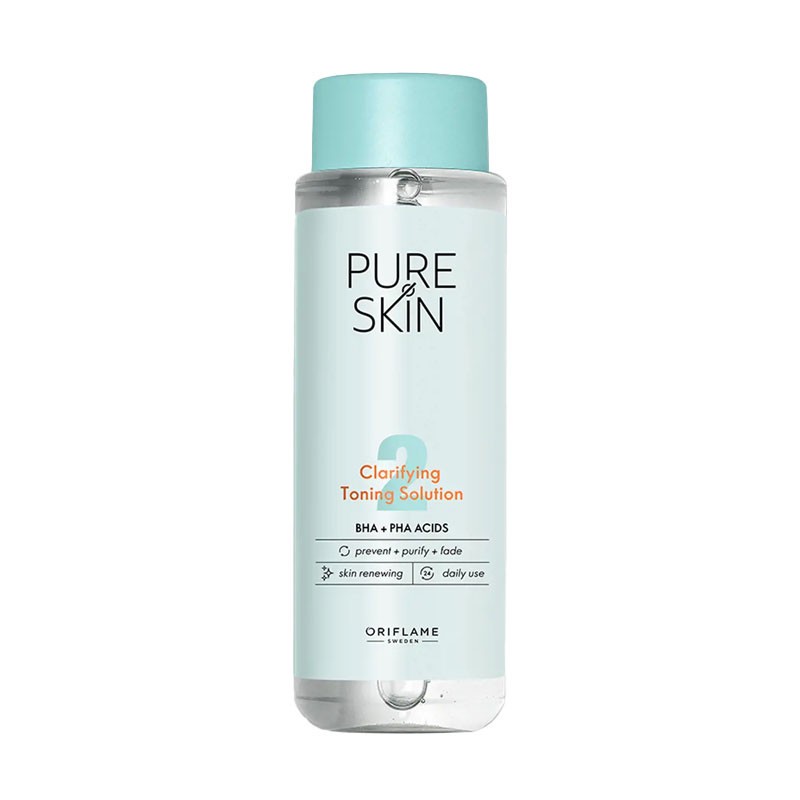تونر صورت اوریفلیم مدل Pure Skin Clarifying Toning Solution مناسب پوست چرب و آکنه ای حجم 150 میلی لیتر