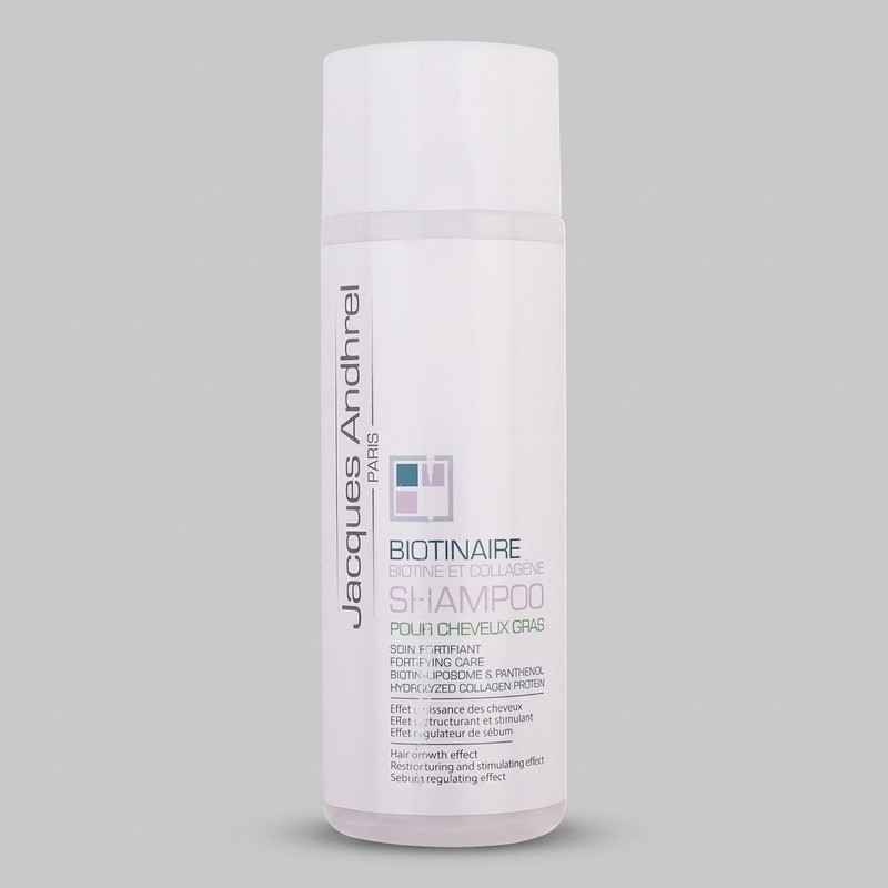 شامپو تقویت کننده مو ژاک آندرل پاریس مدل biotinaire حجم 200 میلیلیتر، ضد ریزش، نرمکننده، مغذی، مرطوبکننده، مناسب موها...