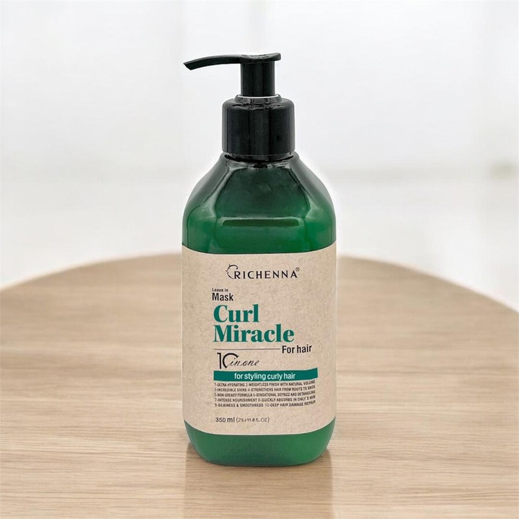ماسک نرم کننده مو ریچنا مدل curl مناسب برای موی فر حجم 350 میلی لیتر