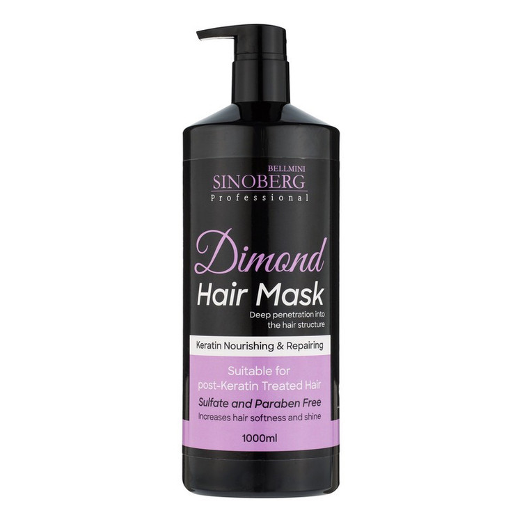 ماسک تقویت کننده مو سینوبرگ مدل Diamond مناسب برای موهای کراتین شده و رنگ شده حجم 1000 میلی لیتر