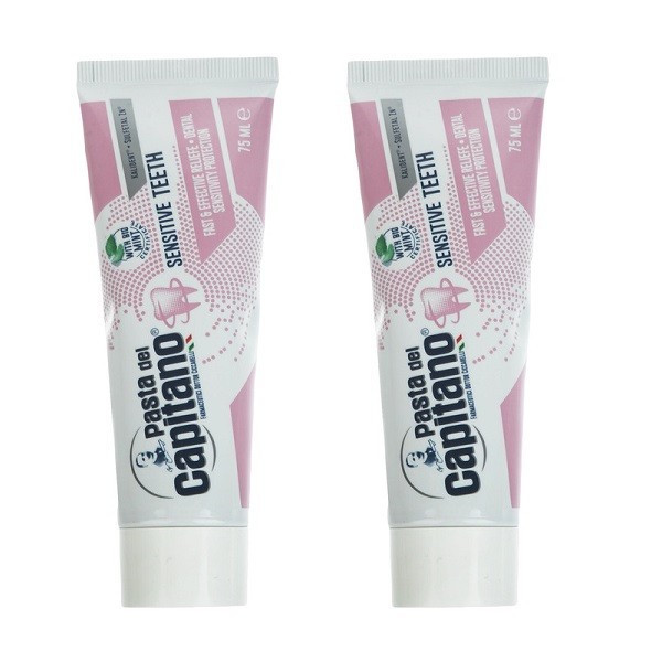 خمیر دندان پاستا دل کاپیتانو مدل Sensitive Teeth حجم 75 میلی لیتر بسته 2 عددی