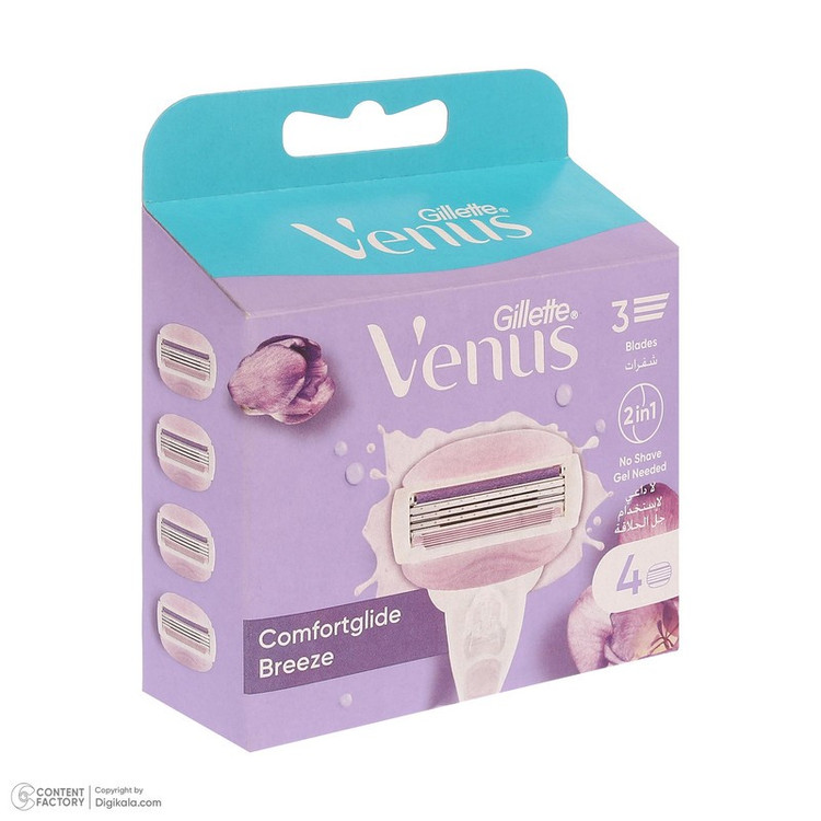 تیغ یدک ژیلت مدل VENUS BREEZEبسته 4 عددی