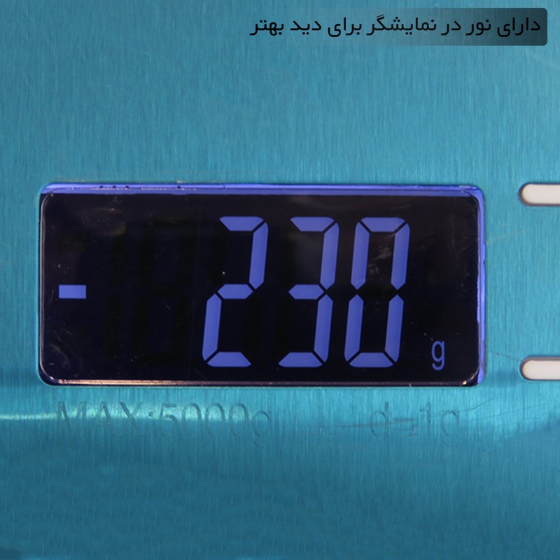 ترازو آشپزخانه دیجیتال دی اس پی مدل استیل حداکثر ظرفیت قابل اندازهگیری 5000 کیلوگرم با دقت اندازهگیری 1 گرم