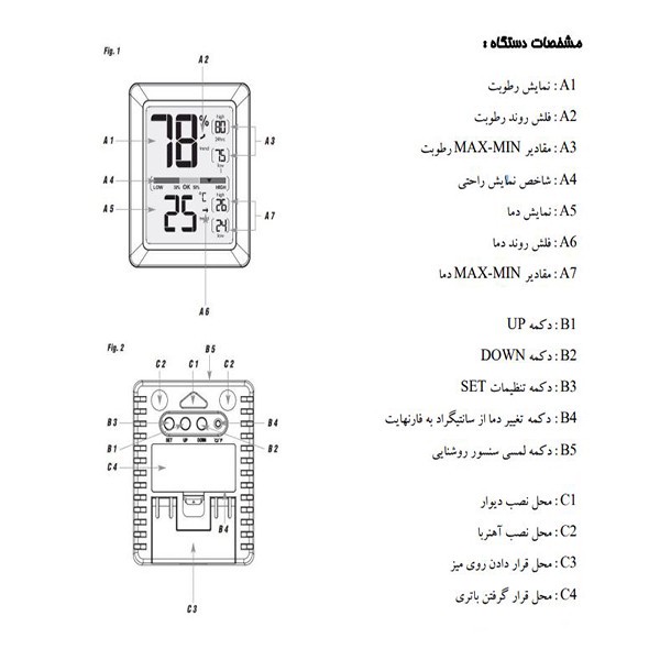 دماسنج و رطوبت سنج تی اف ای مدل 30.5047