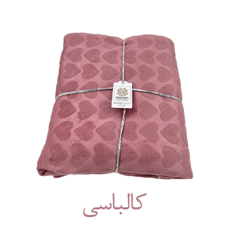 پتو مسافرتی 1 نفره کوکو جم مدل رافائل طرح قلبی سایز 200x160 سانتیمتر