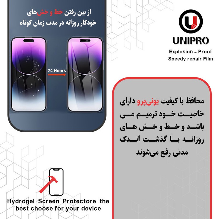 محافظ صفحه نمایش شفاف یونی پرو مدل Explosion Proof مناسب برای گوشی موبایل اچ ام دی Pulse Plus