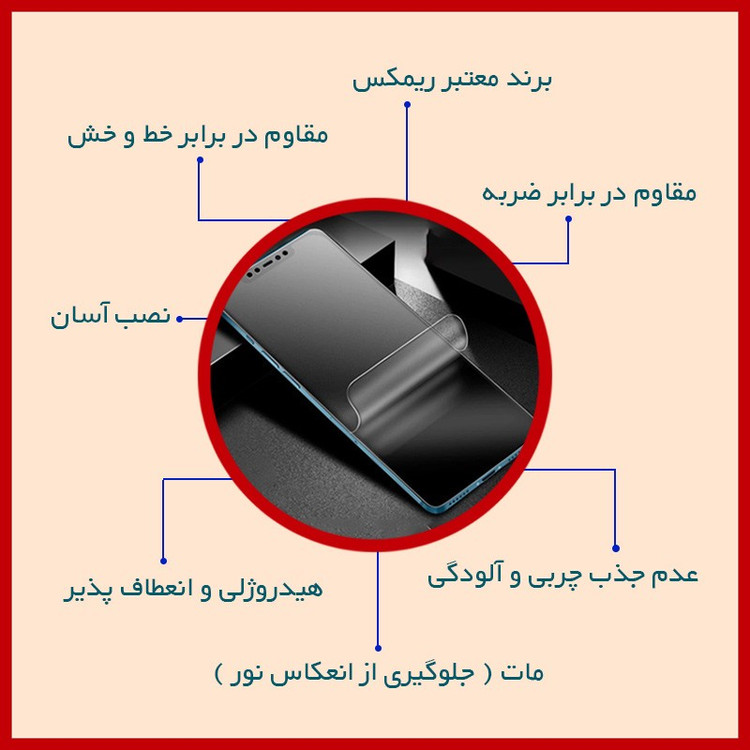 محافظ صفحه نمایش مات ریمکس مدل Resistant مناسب برای گوشی موبایل اچ ام دی Pulse Plus