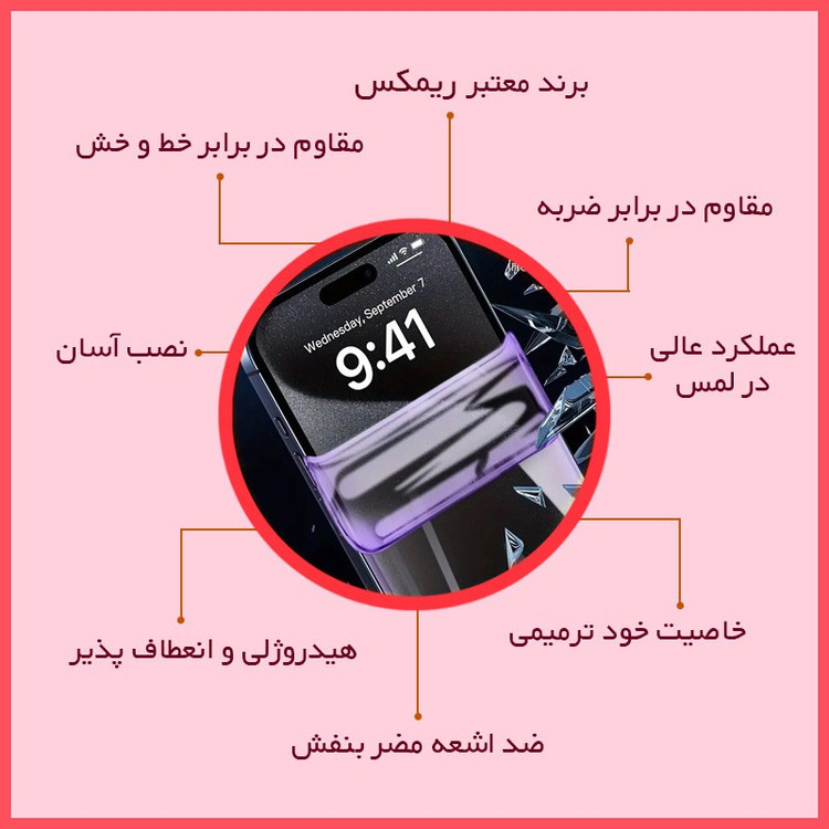 محافظ صفحه نمایش ضد اشعه بنفش ریمکس مدل Eye Care مناسب برای گوشی موبایل اچ ام دی Pulse Plus