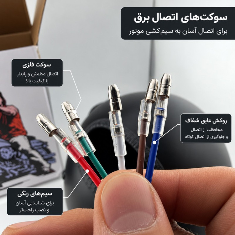 چراغ جلو موتور سیکلت دیلایت و راهنما دار مدل LED LENS