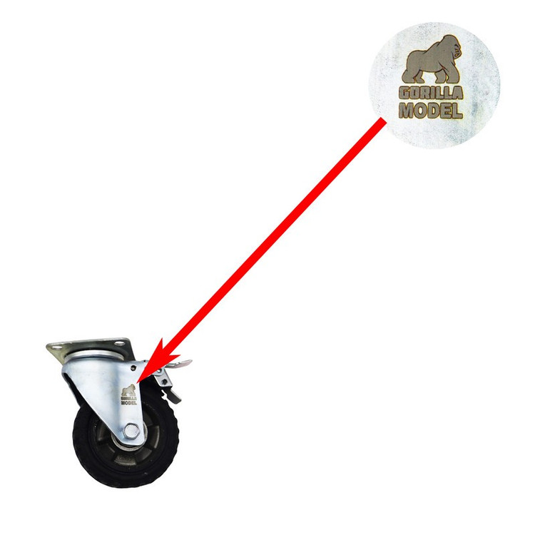 چرخ کفیدار گوریلا مدل ترمز دار کد YPT-GARDAN-11533MM