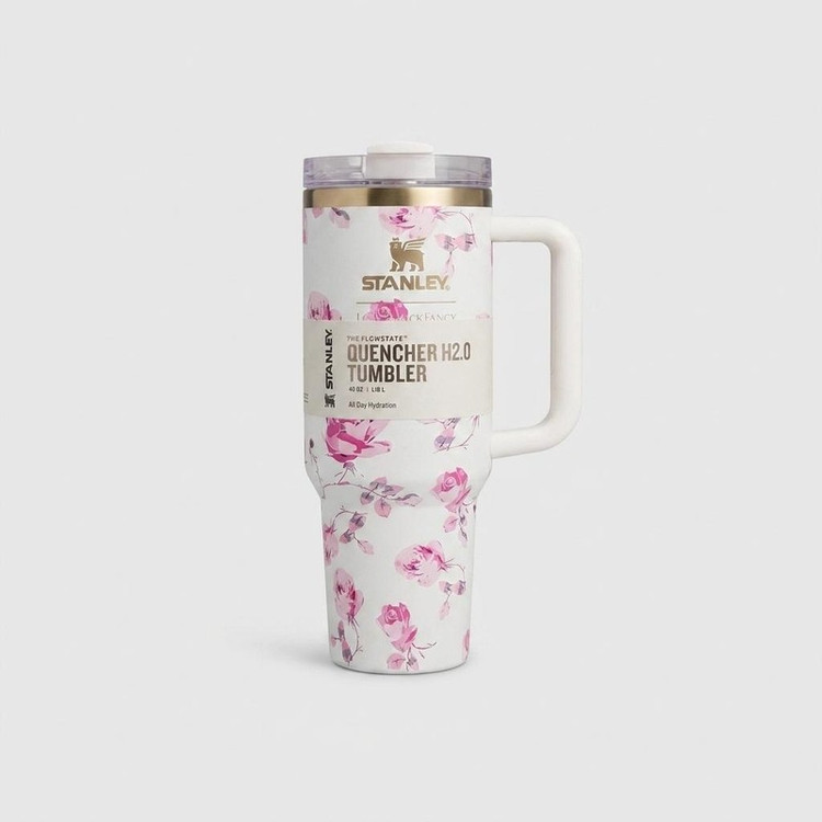 تراول ماگ مدل دسته دار گل دار کد QUENCHER H20 TUMBLER گنجایش 1.180 لیتر