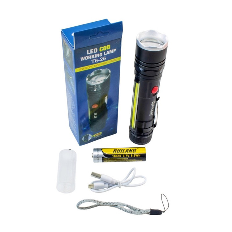 چراغ قوه دستی روی لانگ مدل شارژی و باطری خور RL-T626 با نور مهتابی