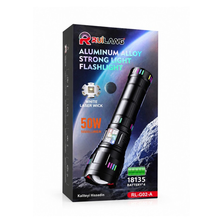 چراغ قوه دستی روی لانگ مل RL-G02-A با نور مهتابی