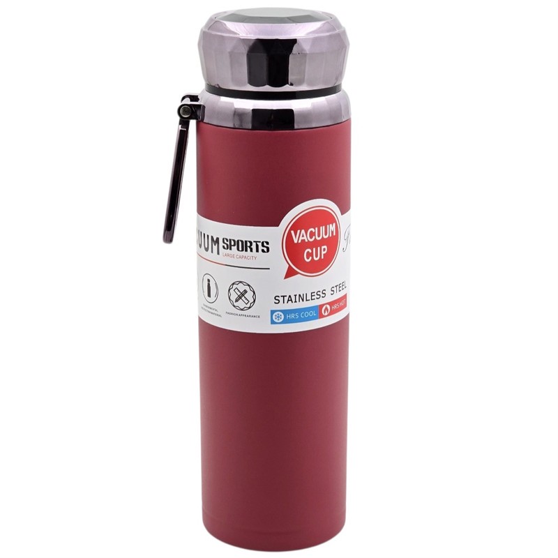 فلاسک مدل الماسی VACUUM CUP با جنس استیل 316 و دماسنج دار ظرفیت 1000 میلیلیتر