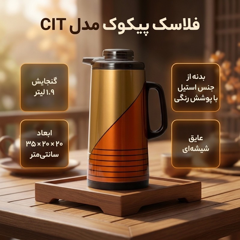 فلاسک پیکوک مدل CIT کد 138 گنجایش 1.9 لیتر