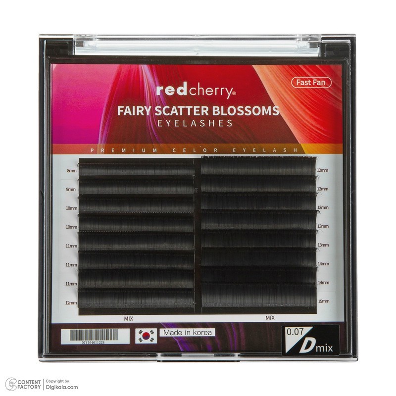 مژه مصنوعی رد چری مدل فست فن کد D mix 0.07